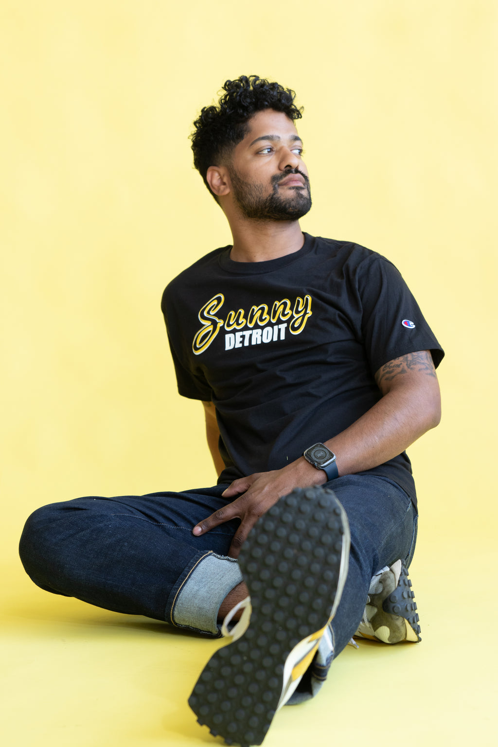 SUNNY DETROIT BLACK CHAMPION TEE